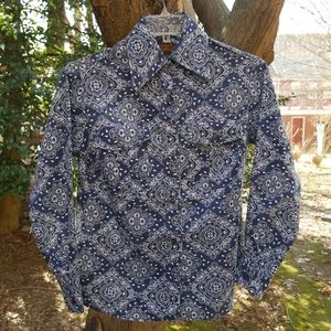 Vintage Eddie Bauer Dagger Collar Paisley Blouse